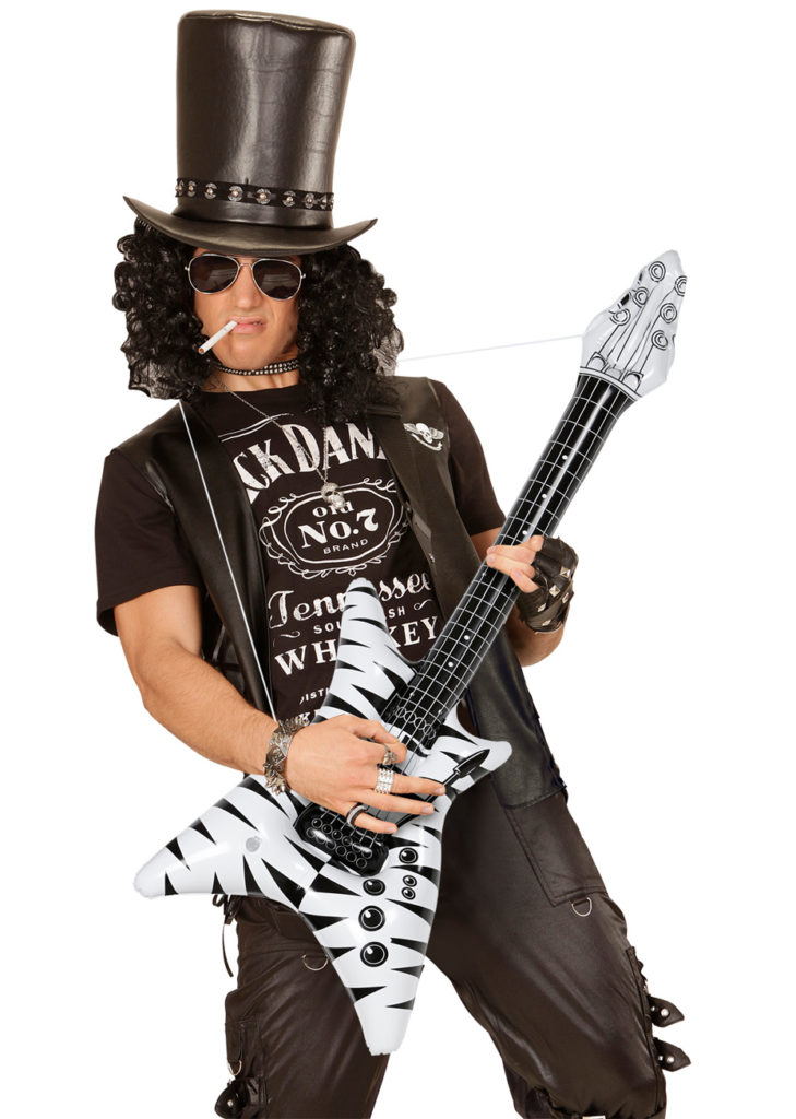 Guitare Rock Gonflable Zébrée Adulte - Accessoire Déguisement 110 Cm - Deguisetoi