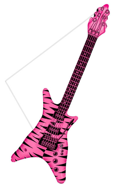 guitare électrique gonflable, guitare déguisement, accessoire rock déguisement, accessoire chanteur déguisement, fausse guitare électrique déguisement, Guitare Electrique Gonflable, Rose