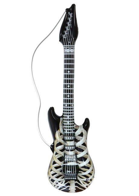 guitare électrique gonflable, guitare déguisement, accessoire rock déguisement, accessoire chanteur déguisement, fausse guitare électrique déguisement, Guitare Electrique Gonflable, Squelette