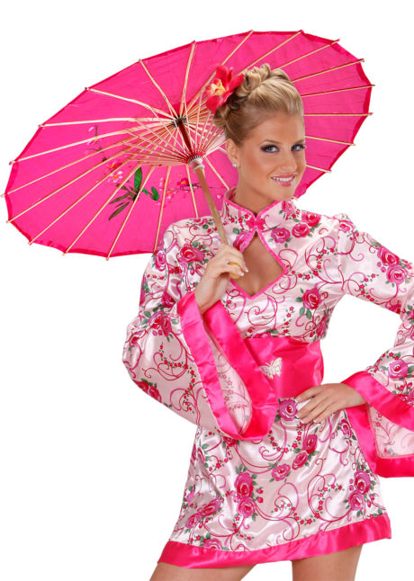 ombrelle chinoise, ombrelle japonaise, ombrelle déguisement, accessoire déguisement asiatique, accessoire geisha déguisement, accessoire déguisement chinoise, Ombrelle Japonaise en Tissu, 4 Coloris