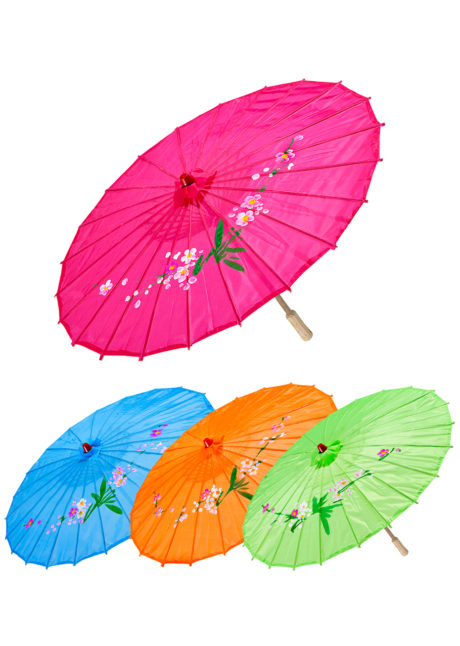 ombrelle chinoise, ombrelle japonaise, ombrelle déguisement, accessoire déguisement asiatique, accessoire geisha déguisement, accessoire déguisement chinoise, Ombrelle Japonaise en Tissu, 4 Coloris