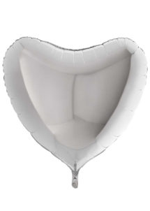 ballon coeur, ballon hélium, ballon aluminium, ballons coeurs argent