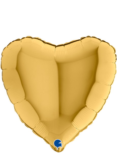 ballon coeur, ballon hélium, ballon aluminium, ballons coeurs dorés, Ballon Coeur Doré, en Aluminium