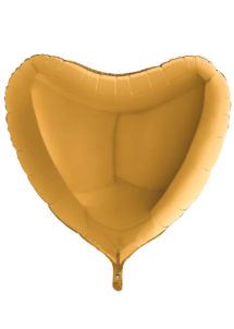 ballon coeur, ballon hélium, ballon aluminium, ballons coeurs dorés, Ballon Coeur Doré, en Aluminium