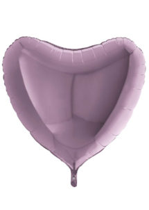 ballon coeur, ballon hélium, ballon aluminium, ballons coeurs lilas