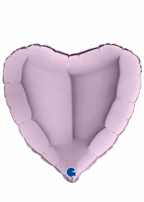 ballon coeur, ballon hélium, ballon aluminium, ballons coeurs lilas, Ballon Coeur Lilas en Aluminium, 46 cm