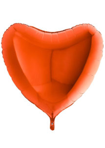 ballon coeur, ballon hélium, ballon aluminium, ballons coeurs oranges