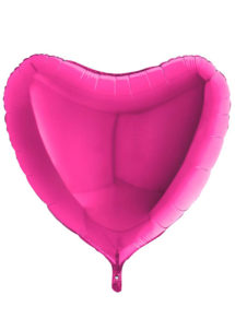 ballon coeur, ballon hélium, ballon aluminium, ballons coeurs roses, Ballon Coeur Rose Magenta, en Aluminium