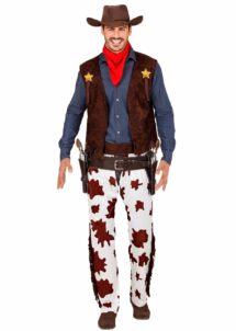 déguisement cowboy homme, costume de cowboy adulte, déguisement de cowboy, Déguisement Cowboy Marron et Vachette