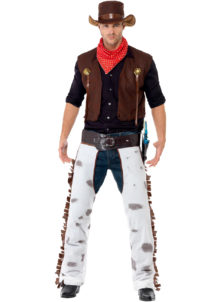 déguisement de cowboy, costume cowboy adulte, déguisement cowboy homme, veste de cowboy adulte, chaps de cowboy, déguisement de cow boy pour homme