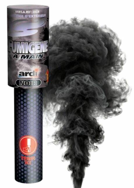 fumigène à main, fumigène noir, fumigènes, Fumigène à Main Noir sur Bâton – 45 Secondes, Pack de 2
