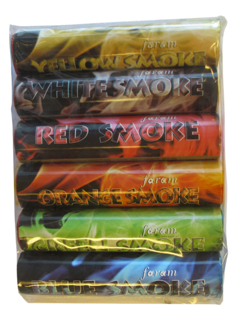 FUMIGENE PARIS, fumigène, fumigene couleur, Pack de 6 Fumigènes Colorés – Toutes Couleurs, Durée 1 min
