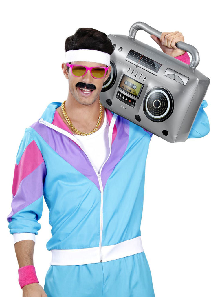 P'TIT Clown Re22663 - Set Déguisement I Love Années 80's, Rose