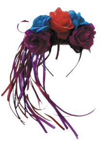 bandeau jour des morts, accessoire jour des morts, Serre tête Halloween, Bandeau à Fleurs et Rubans, Jour des Morts