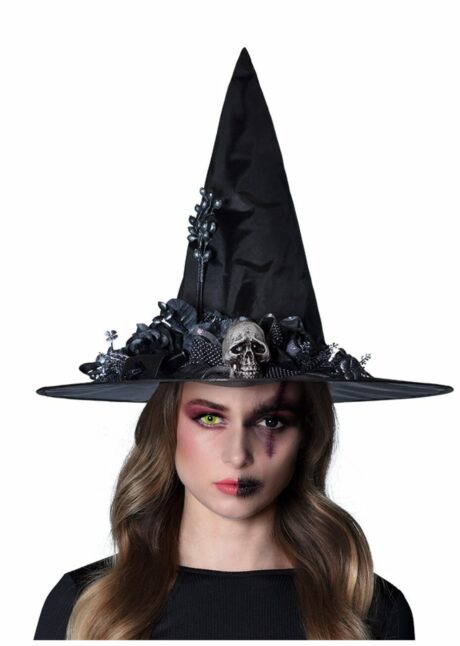 chapeau de sorcière crâne, chapeau de sorcière Halloween femme, beau chapeau de sorcière, Chapeau de Sorciere Crane