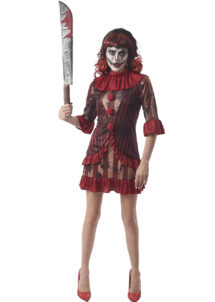 déguisement clown halloween, costume halloween clown femme, déguisement clown effrayant, Déguisement Clown Diabolique Rouge Sang