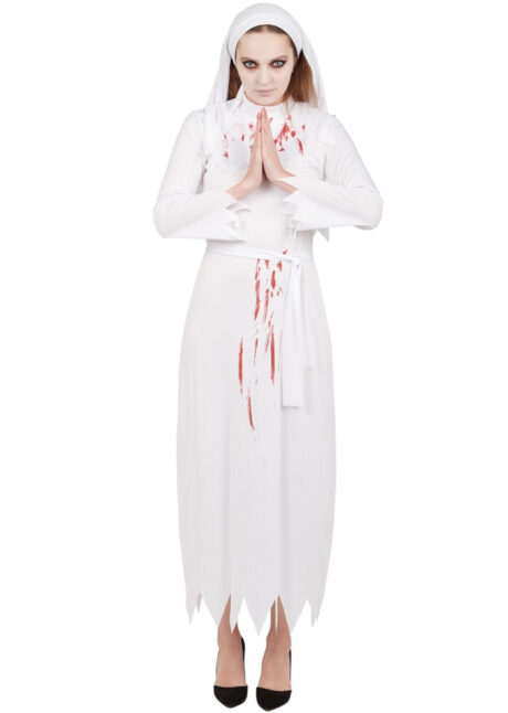déguisement nonne blanche, costume nonne halloween, Déguisement de Bonne Soeur, Nonne Blanche Sanglante