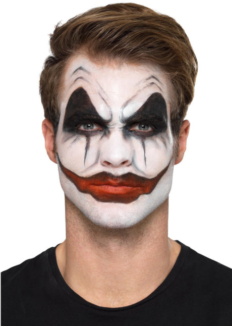 kit maquillage clown halloween, effets spéciaux maquillage halloween, kit de maquillage clown, Kit de Maquillage Clown Sinistre, Noir et Blanc