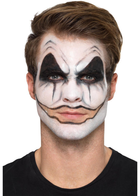 kit maquillage clown halloween, effets spéciaux maquillage halloween, kit de maquillage clown, Kit de Maquillage Clown Sinistre, Noir et Blanc