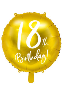 ballon 18 ans, ballon hélium, ballon anniversaire, ballon mylar, ballon aluminium, Ballon Anniversaire, 18 ans, Doré, en Aluminium