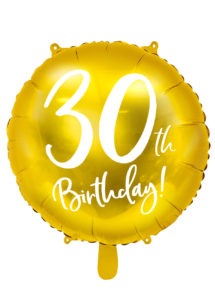 ballon 30 ans, ballon hélium, ballon anniversaire, ballon mylar, ballon aluminium, Ballon Anniversaire, 30 ans, Doré, en Aluminium