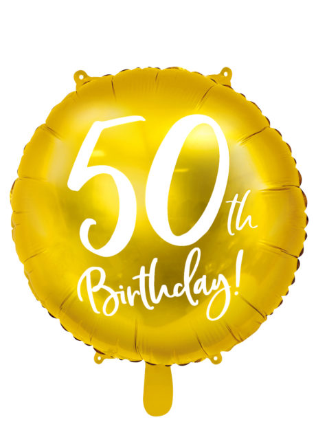ballon 50 ans, ballon hélium, ballon anniversaire, ballon mylar, ballon aluminium, Ballon Anniversaire, 50 ans, Doré, en Aluminium