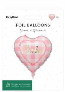 ballon coeur rose baby, ballon coeur baby shower, ballon baby fille