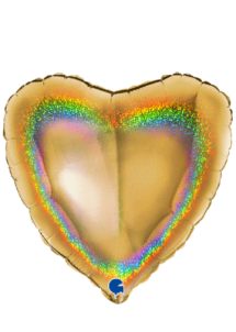 ballon coeur hologramme, ballon hélium, ballons coeurs