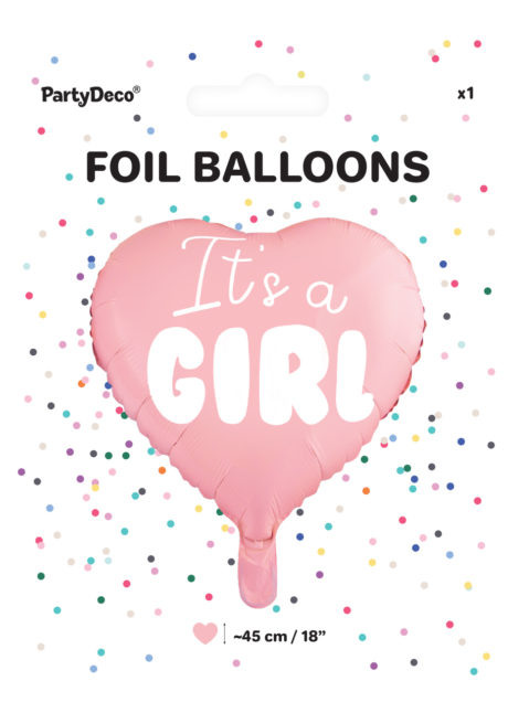 ballon baby shower, ballon baby shower, ballon naissance fille, Ballon Baby Shower, Coeur It’s a Girl, en Aluminium