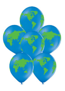 ballons latex planète, ballon latex terre, ballons latex décorations terre, Ballons Imprimés Planète Terre, en Latex