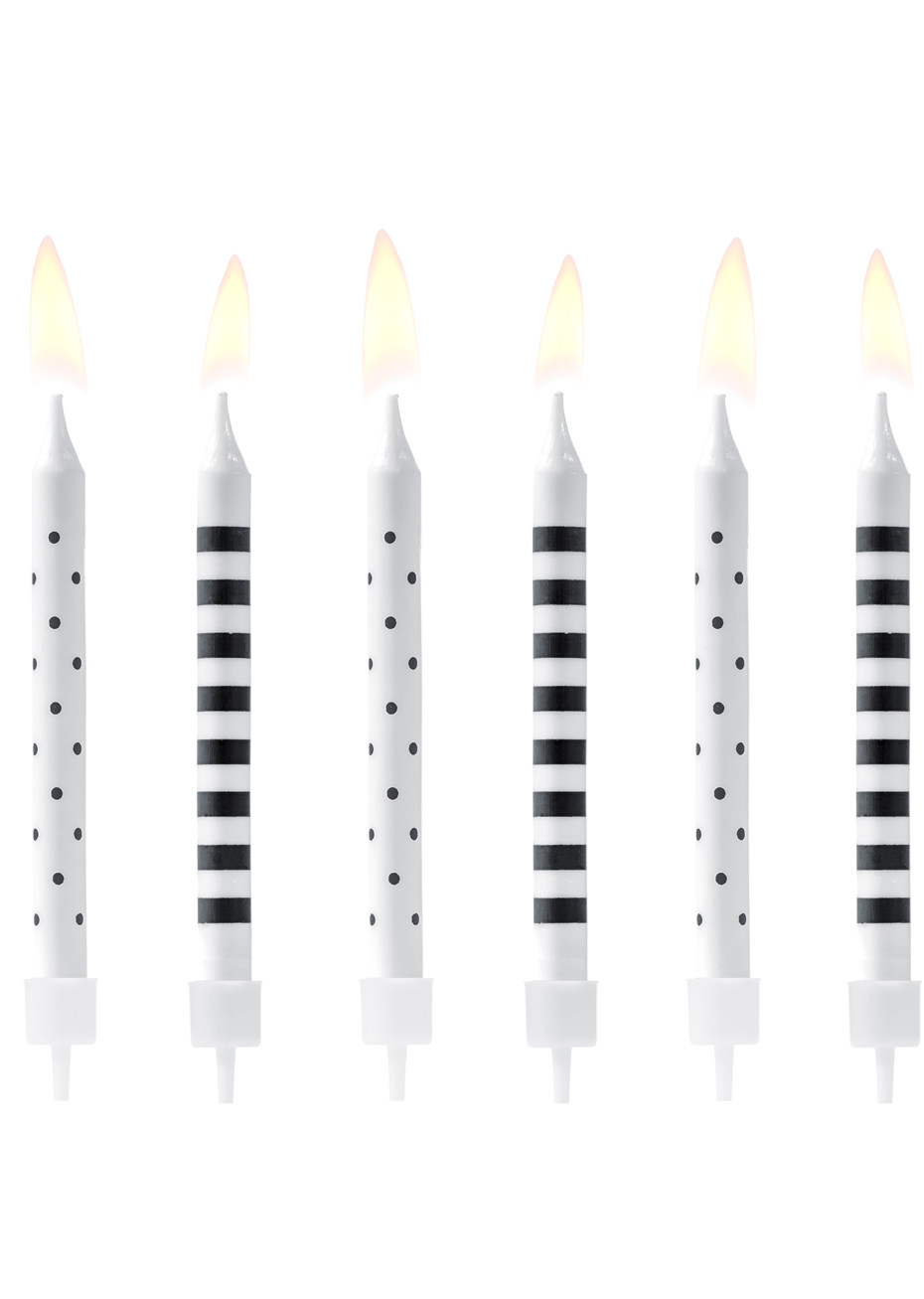 6 Bougies Anniversaire Noires Et Blanches Aux Feux De La Fete Paris