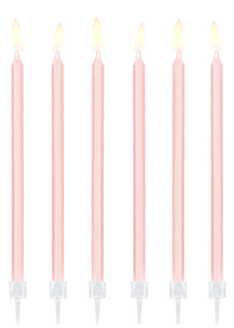 bougies anniversaire, bougies fines anniversaire, bougies longues anniversaires, bougies xl anniversaire, 12 Bougies d’Anniversaire XL, Light Pink