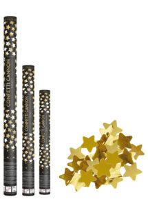 canon à confettis étoiles, canon confettis dorées, canons à confettis, Canon à Confettis, Etoiles Dorées, 40, 60, ou 80 cm