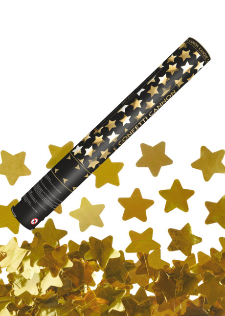 canon à confettis étoiles, canon confettis dorées, canons à confettis, Canon à Confettis, Etoiles Dorées, 40 cm