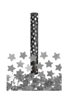canon à confettis étoiles, canon confettis argent, canons à confettis, Canon à Confettis, Etoiles Argent, 40 cm