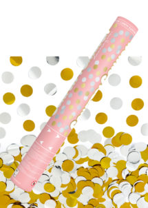 canon confettis or et argent, canons à confettis métal or et métal argent, Canon à Confettis, Or et Argent, 40 cm