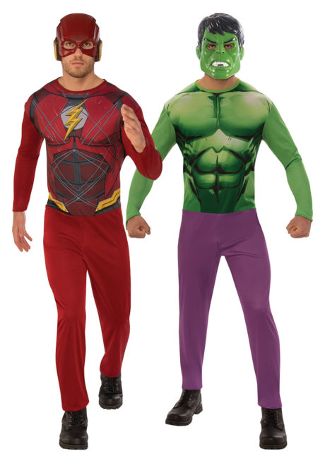déguisements couples, déguisements duos, déguisements super héros, déguisement Hulk, déguisement flash, Déguisements Couple, Hulk et Flash