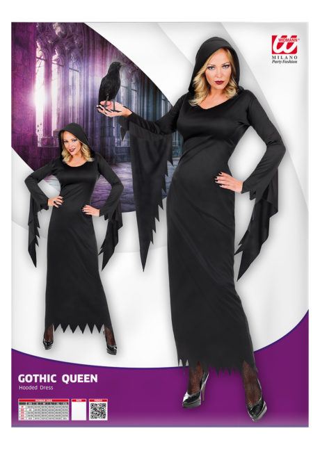 déguisement halloween femme, déguisement sorcière femme, costume halloween femme, Déguisement Gothique Queen Addams