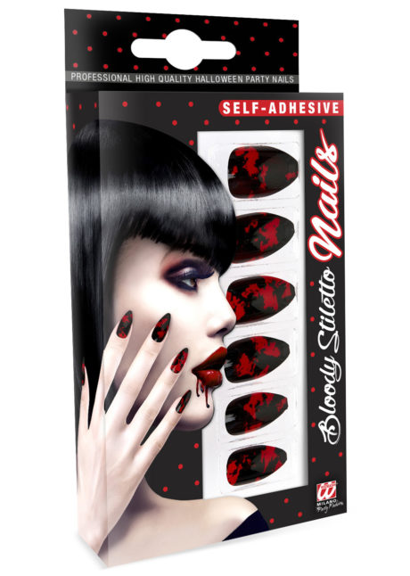 faux ongles noirs, faux ongles déguisements, faux ongles sorcière, faux ongles griffes, faux ongles halloween, faux ongles faux sang, Faux Ongles Noirs et Rouges, Adhésifs