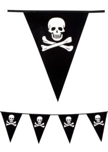 guirlande pirates, guirlande fanions pirates, guirlande têtes de mort, Guirlande Fanions de Pirates, Noire avec Tête de Mort