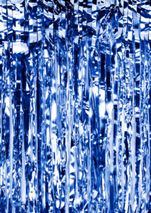 rideau lamé bleu foncé, rideau lamelles bleues, décorations bleues rideau lame