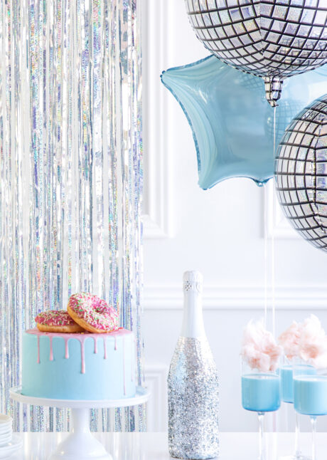 rideau lamé hologramme, rideau lamelles hologramme argent, Rideau de Fête, Lame Argent Hologramme