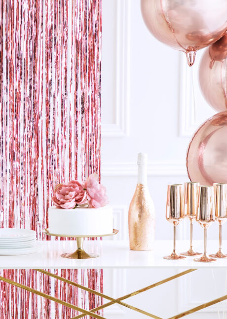 rideau lamé rose gold, rideau rose gold, décorations rose gold, Rideau de Fête, Lame Rose Gold