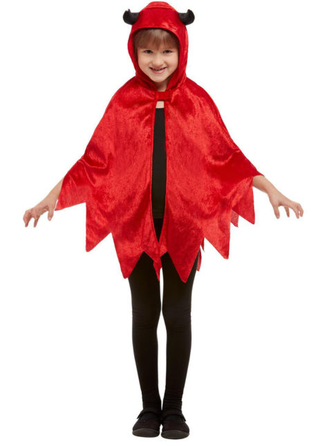 cape de diable pour enfants, capes halloween, déguisement diable enfant halloween, Cape de Diable avec Cornes, Fille et Garçon