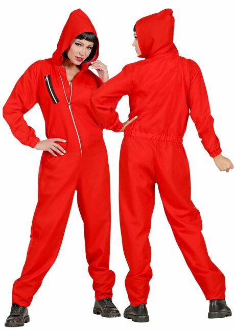 combinaison casa de papel, combinaison dali, déguisement casa de papel, Combinaison Rouge à Capuche – Style Braqueur