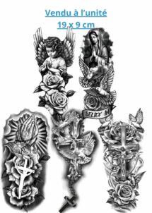 faux tatouage Jésus, faux tatouages bibliques, tatouages temporaires, Faux Tatouages Bibliques – Grand Format