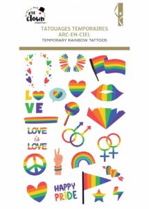 faux tatouages pride, faux tatouages arc en ciel, tatouages gay pride, Faux Tatouages Arc-en-Ciel Gay Pride