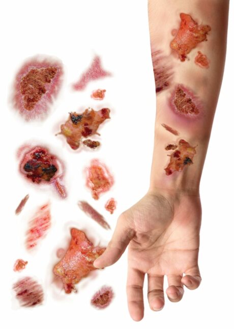 faux tatouages plaies infectées, faux tatouage blessure, fausse blessure Halloween, Faux Tatouage Blessure Infectée – Effet Zombie
