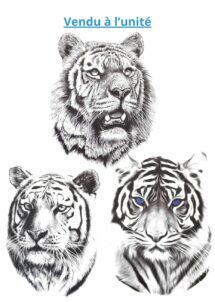 faux tatouages tigres, faux tatouages animaux, tatouage ephemere tigre, Faux Tatouages Tigre – Motifs Réalistes