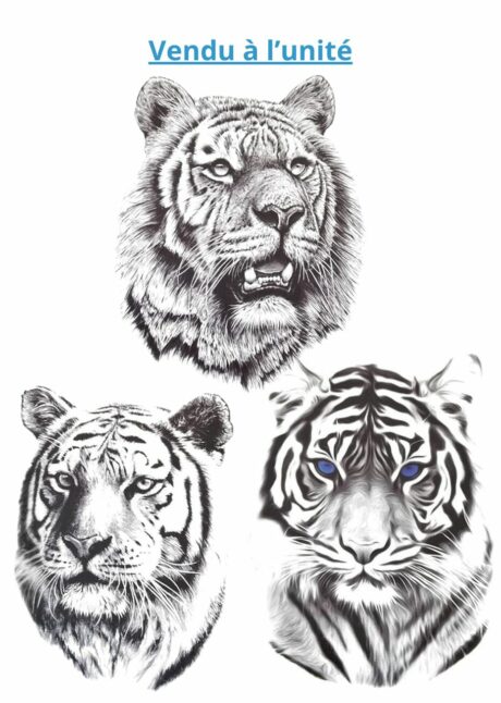 faux tatouages tigres, faux tatouages animaux, tatouage ephemere tigre, Faux Tatouages Tigre – Motifs Réalistes